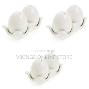 Egg Pepper and Salt Shaker Set-White