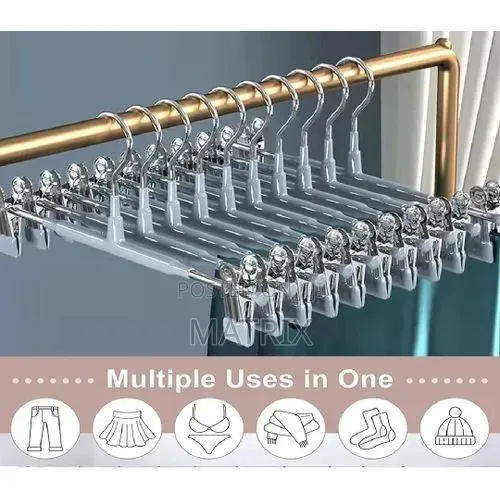 10pc Of Hangers With Non-slip Clips