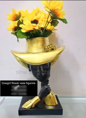 Cowgirl Flower Vase Figurine