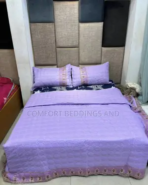 Lace Cotton Bedspread Purple