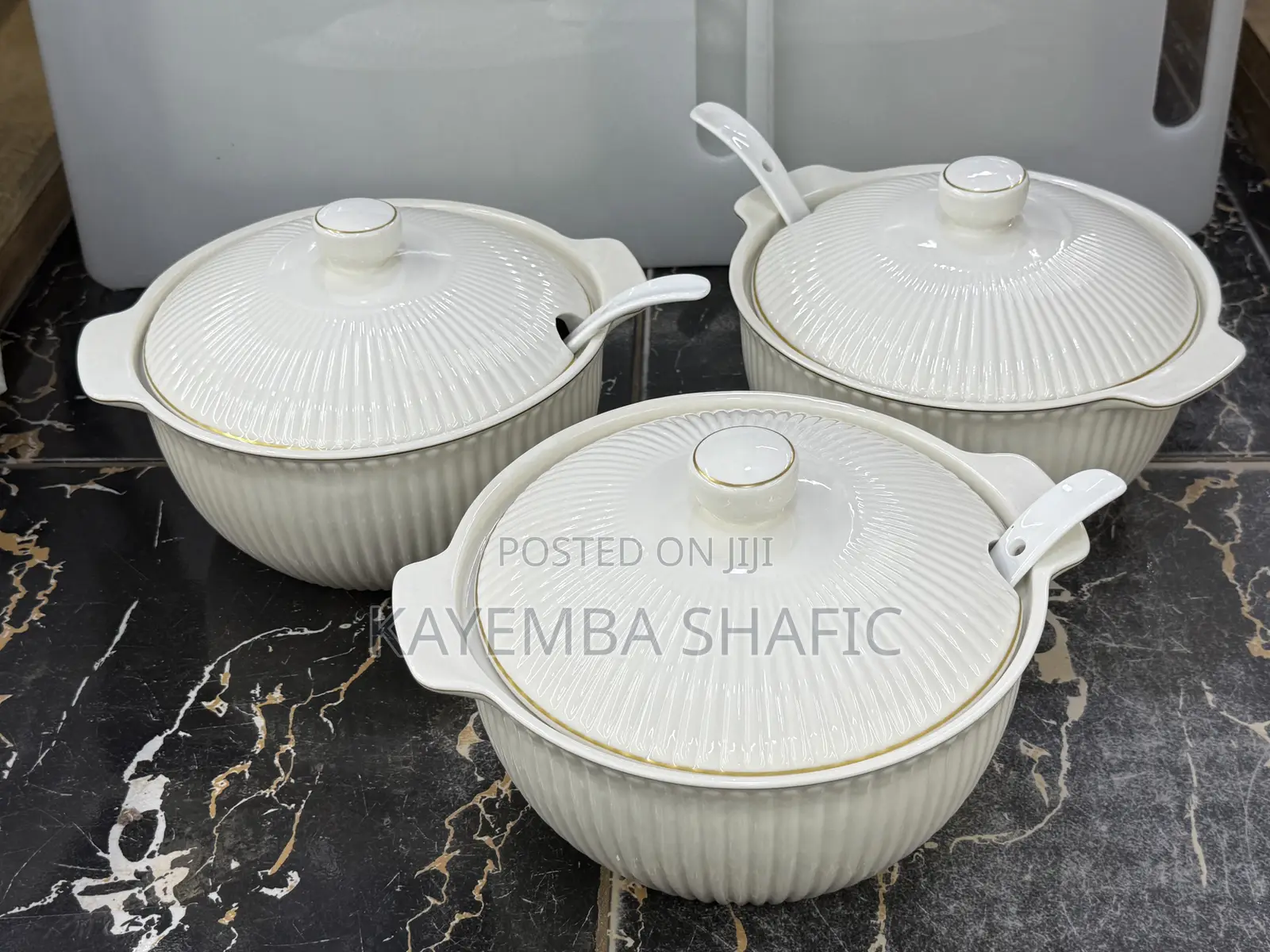 Elegant 3-Piece White Ceramic Serving Dish Set