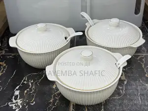 Elegant 3-Piece White Ceramic Serving Dish Set