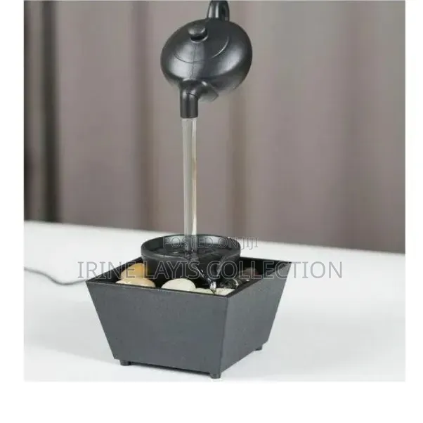 Floating Teapot Tabletop Water Fountain With Led Lighting.