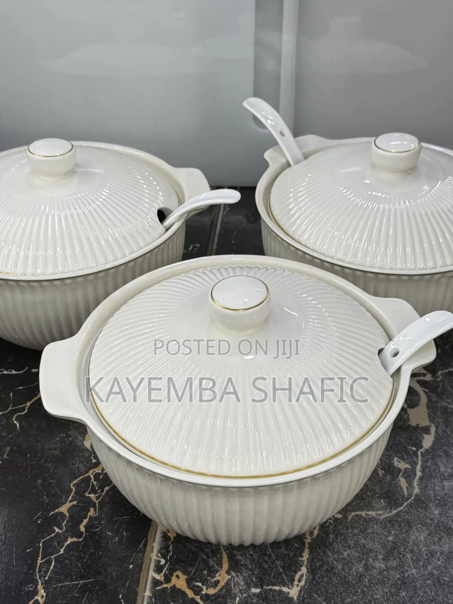 Elegant 3-Piece White Ceramic Serving Dish Set
