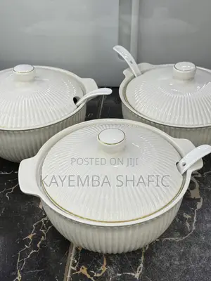 Elegant 3-Piece White Ceramic Serving Dish Set