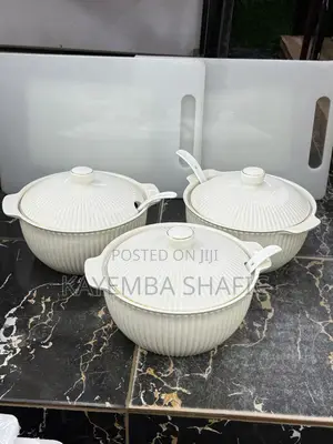 Elegant 3-Piece White Ceramic Serving Dish Set