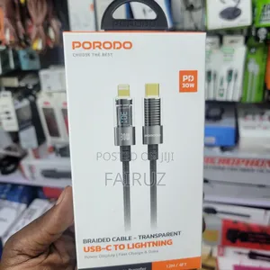 Pd 30w Braided Cable Transparent Usb-C to Lightning