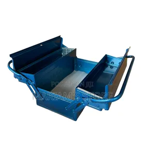 Portable Metal Tool Box Witha 2-Layer or 3-Tray Cantilever Design. []