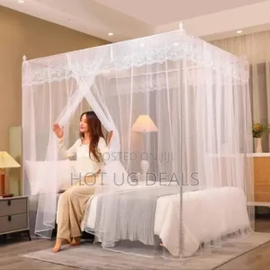 4-Stand Palace Mosquito Net (5x6) – Elegant White