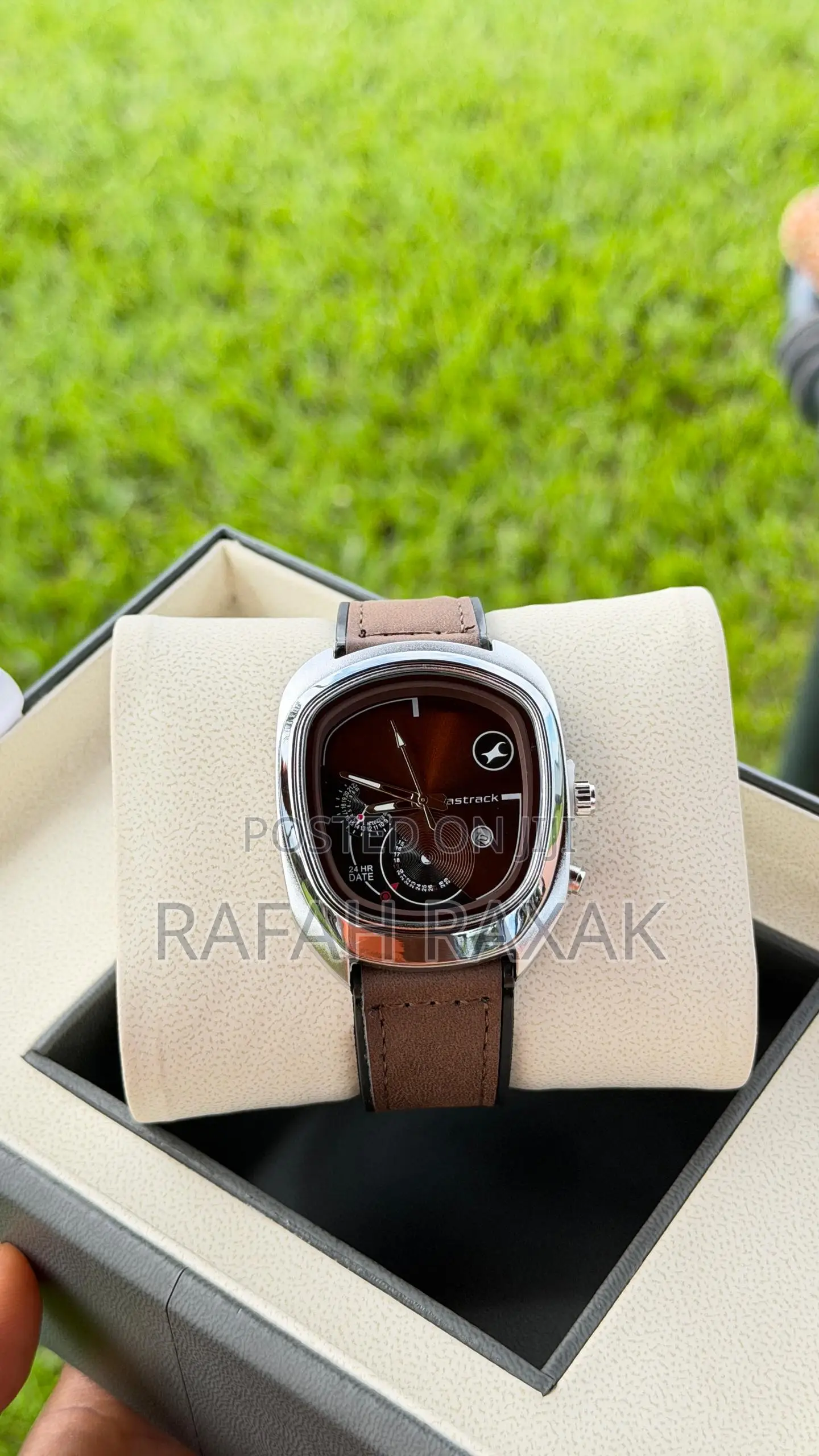 Brown Leather Strap Fastrack Ufo Quartz Multifunction Watch
