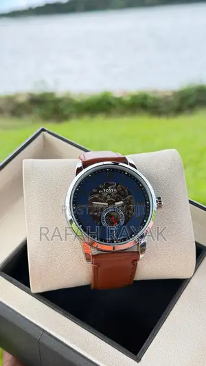 Amber Leather Fossil Neutra Automatic Watch