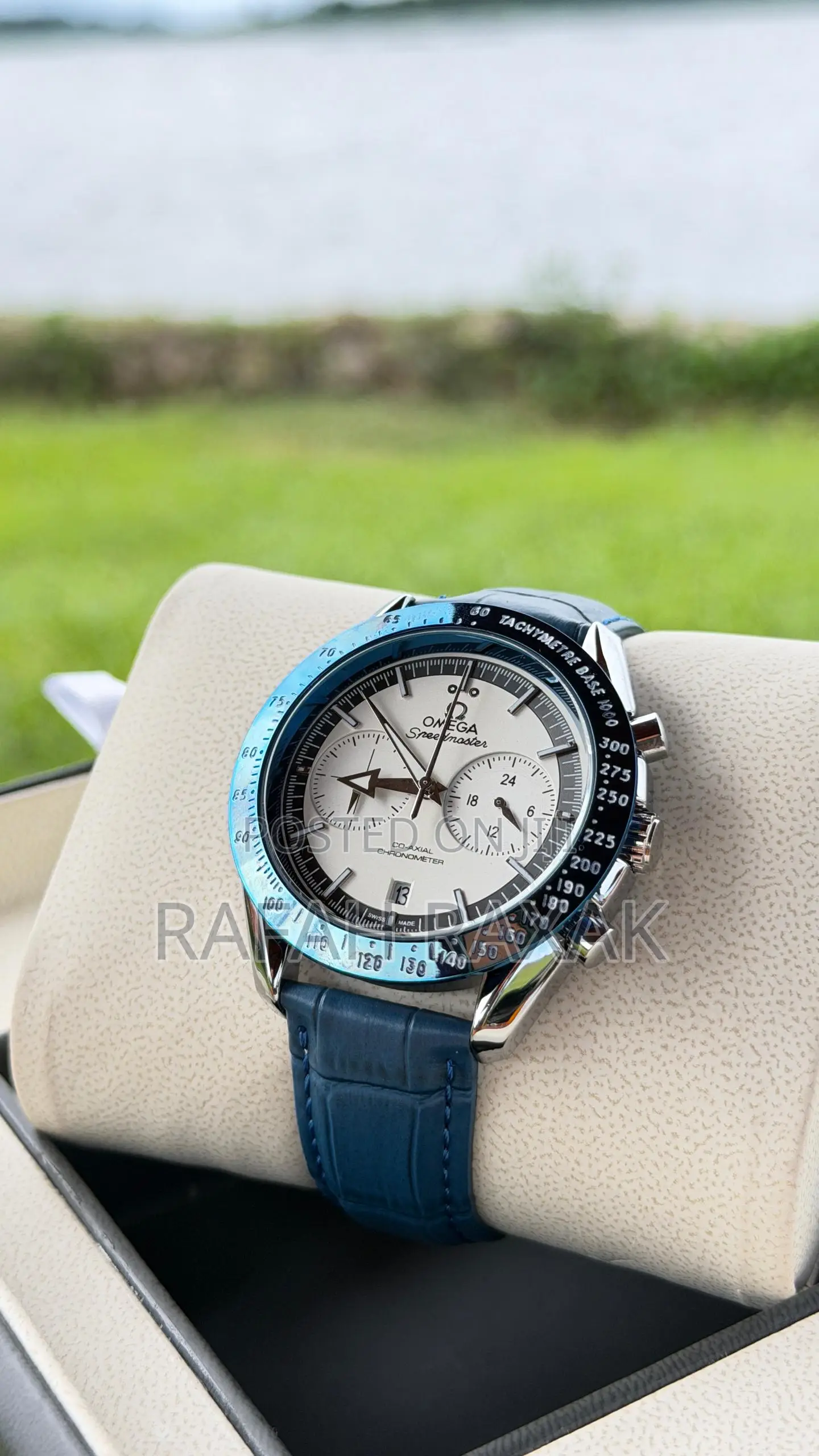 Navy Blue Omega Speedmaster Co-Axial Chronometer Watch