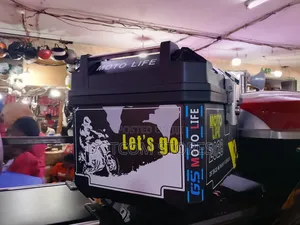 45 Litre Universal Motorcycle Top/Tail Box - Black