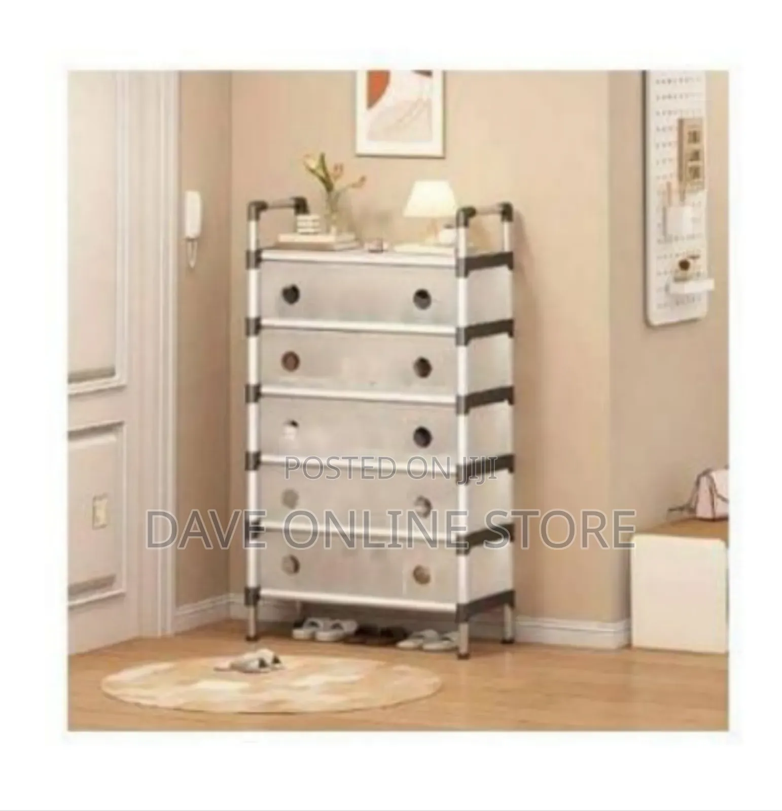 Multi-Tier Modular Shoe Rack / Storage Cabinet With Flap Doors