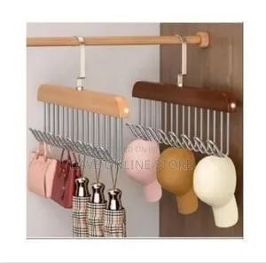 Wooden Closet Accessory Organizer Rack for Belts, Bags, and Ties