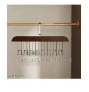 Wooden Closet Accessory Organizer Rack for Belts, Bags, and Ties