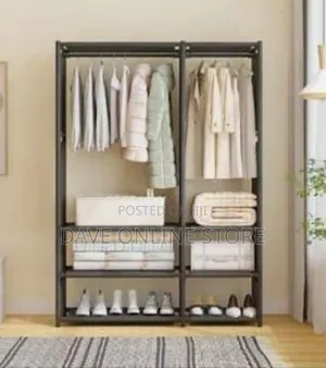 Double-Row Portable Clothes Storage Wardrobe