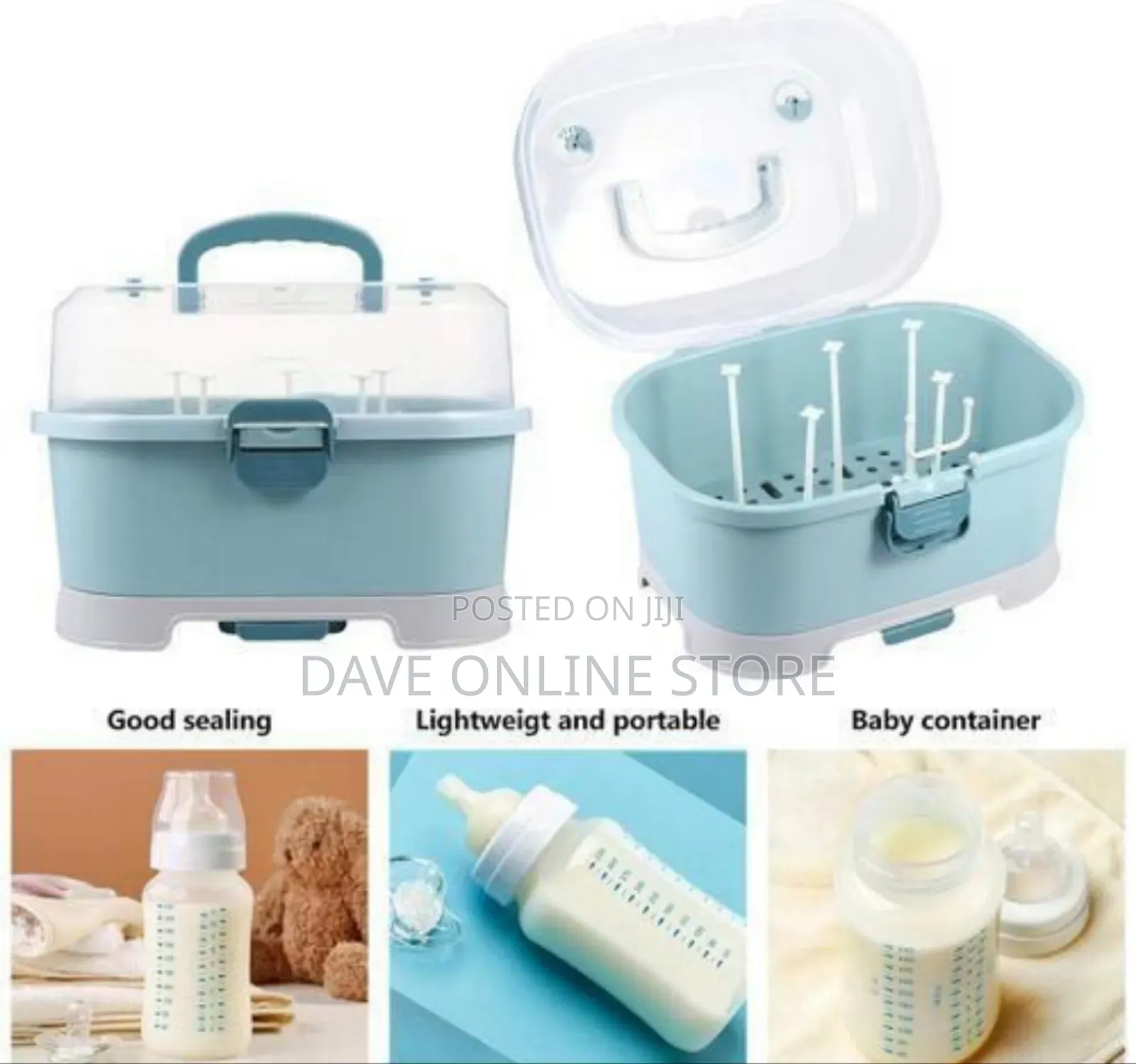 Portable Baby Bottle Drying Rack and Storage Container