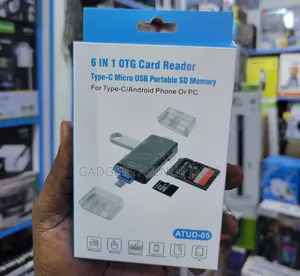6-in-1 Otg Card Reader Designed for Type-C, Micro Usb,And Pc Connectio