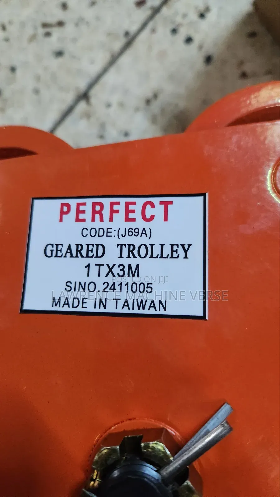 Geared Trolley 1 Ton 3m