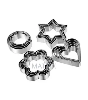 12 Piece, 4 Shape Stainless Steel Cookie Cutter