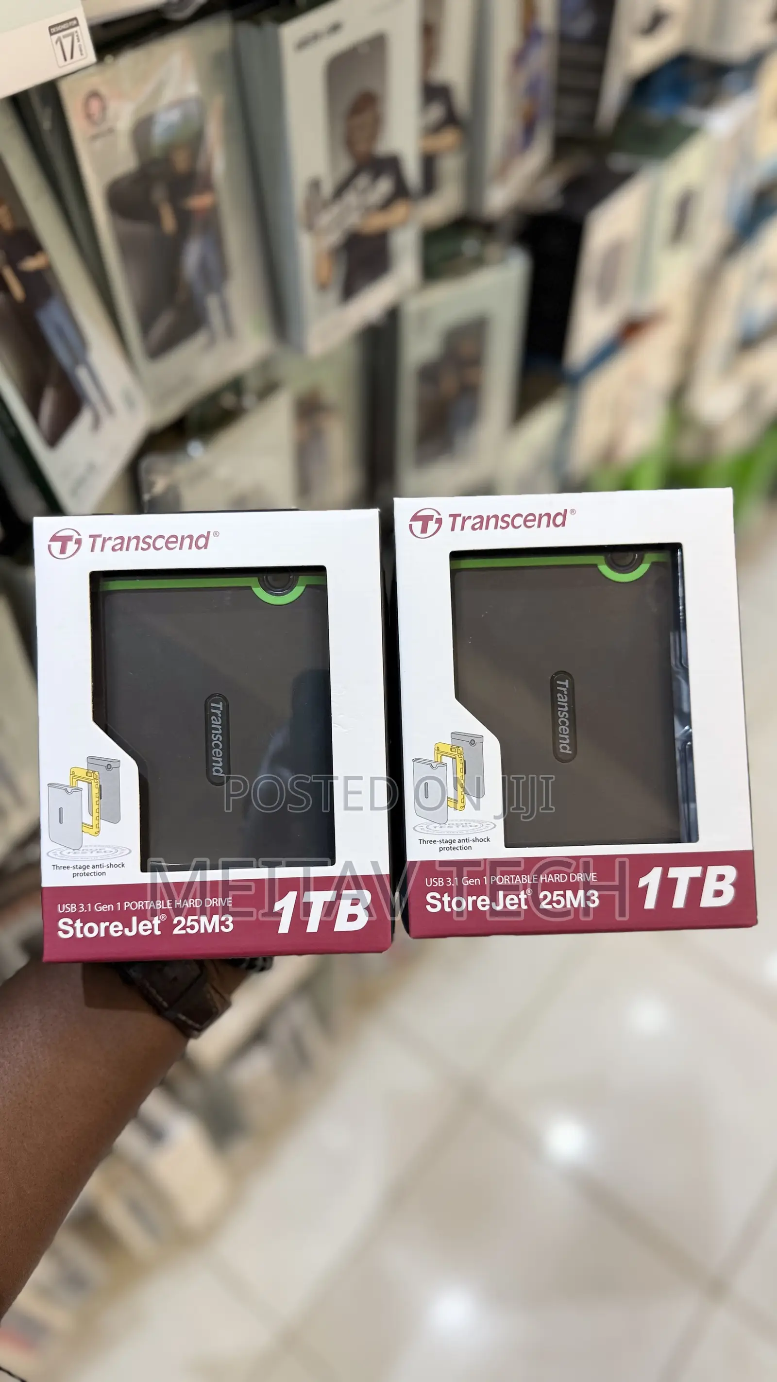 Transcend 1tb External HDD Hard Drive Usb3.1 Storejet 25m3