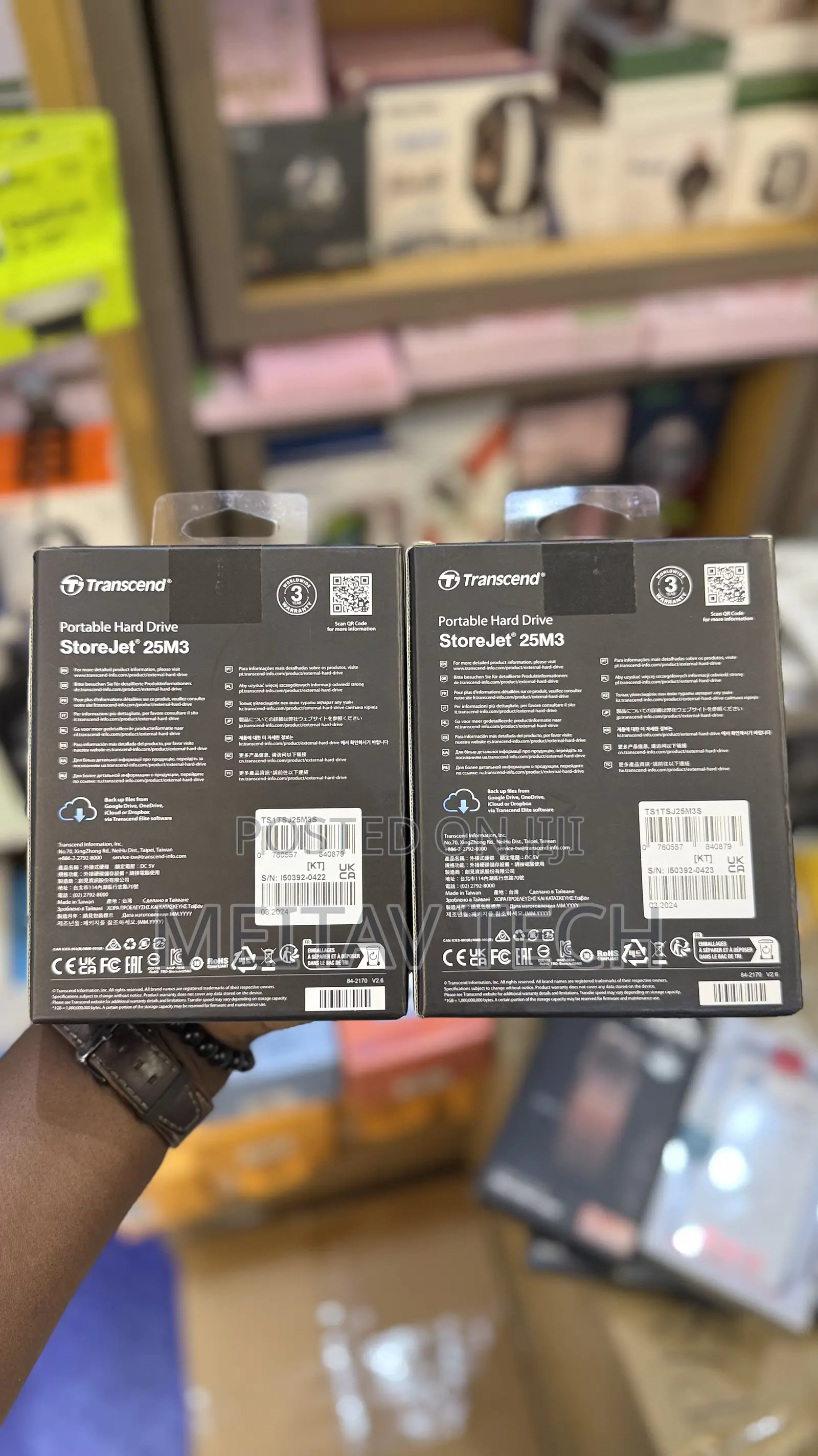Transcend 1tb External HDD Hard Drive Usb3.1 Storejet 25m3