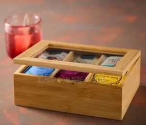 Elegant Wooden Storage Organizer With Transparent Lid