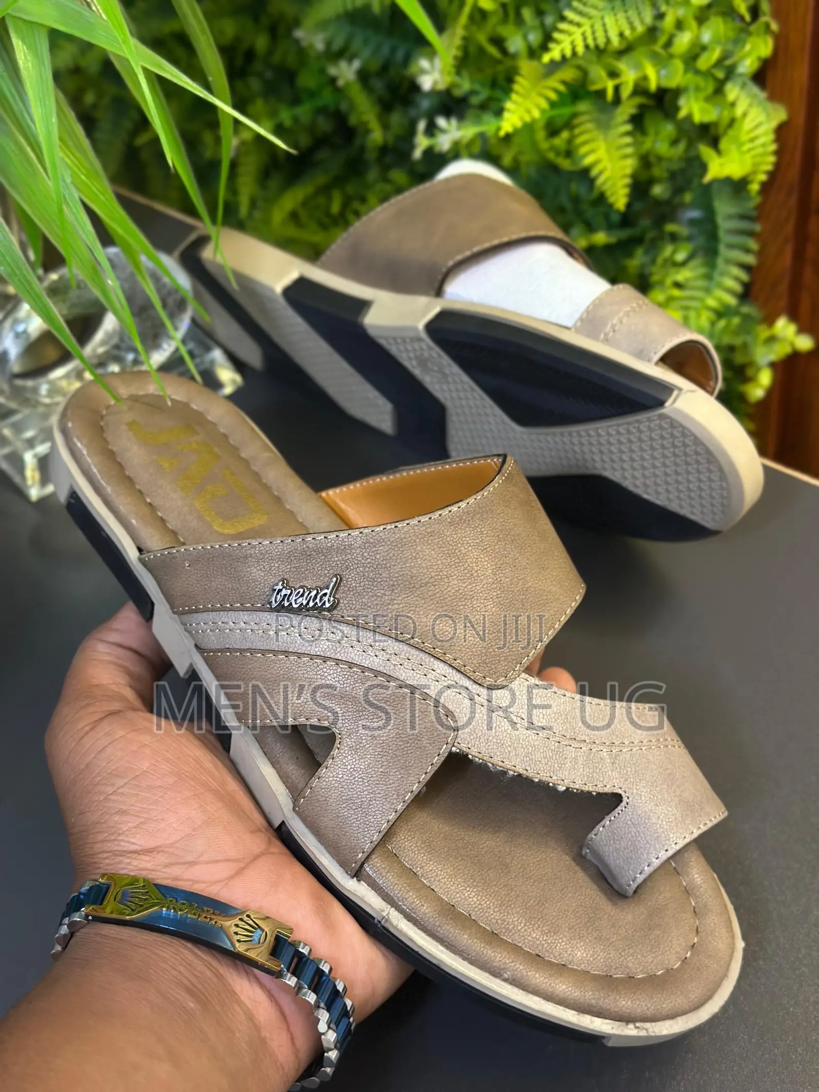 Men’S Classic Genuine Leather Open Flat Shoes