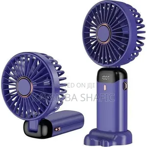 Compact Handheld Fan With Digital Display - Multicolor