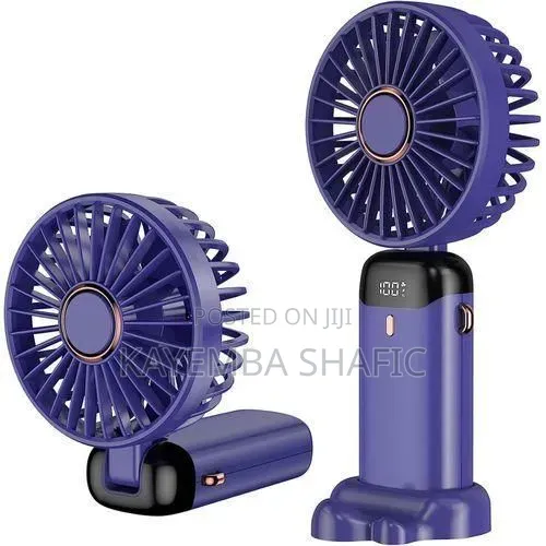 Compact Handheld Fan With Digital Display - Multicolor