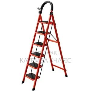Heavy Duty 6-Step Foldable Steel Ladder With Handrail