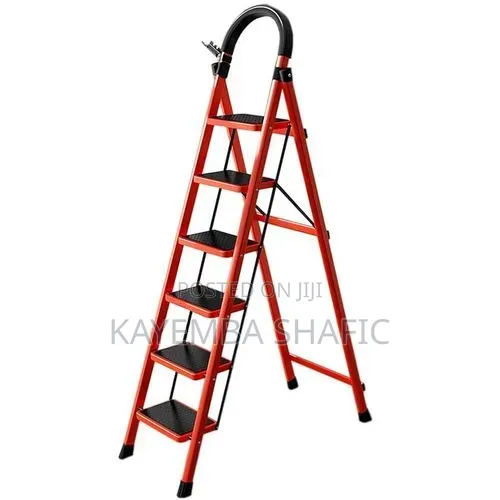 Heavy Duty 6-Step Foldable Steel Ladder With Handrail