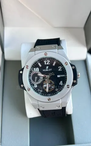 Brand New Boxed Men's Authentic Leather Strapped Hublot Wrist Watch