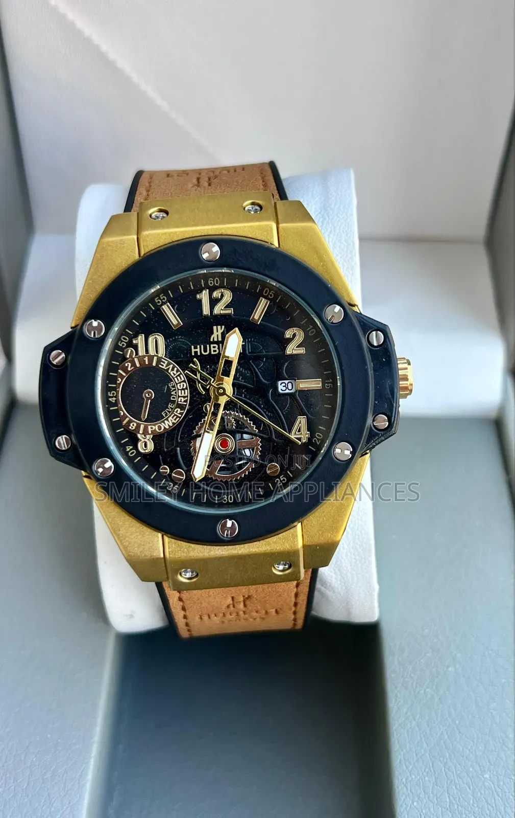 Hublot Men's Original Gold Chrome Authentic Wrist Time Piece