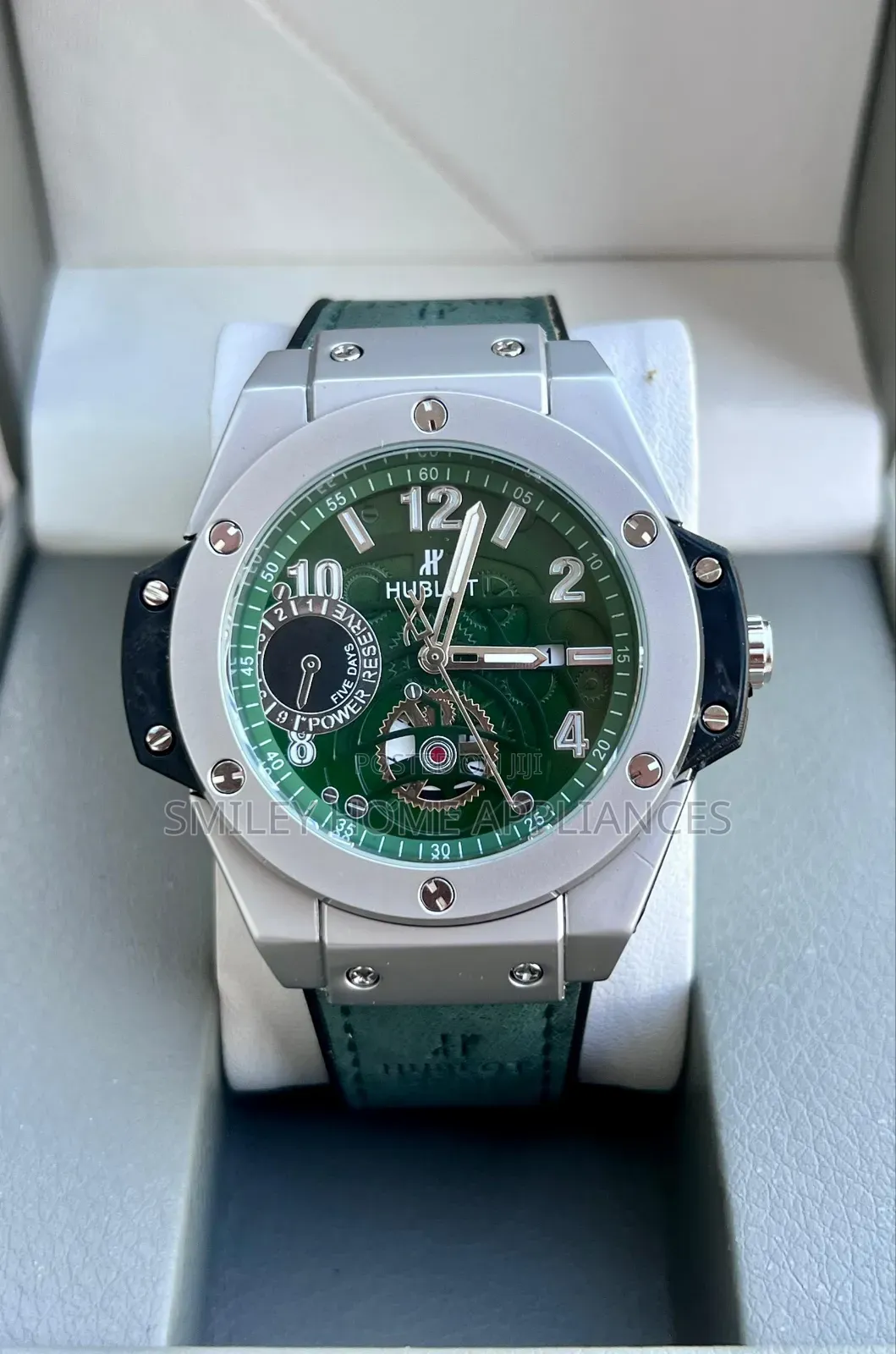 Green Face Men's Authentic Automatic Hublot Wrist Analog Time Piece
