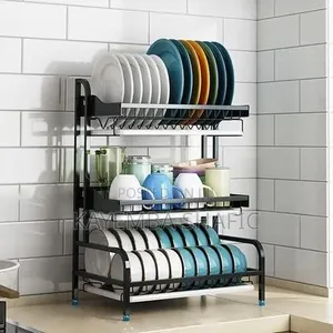 3-tier Dish Rack For Draining Utensils Kitchen Orgarnisation-