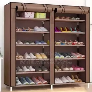 Double Coloumn Shoe Rack - Brown