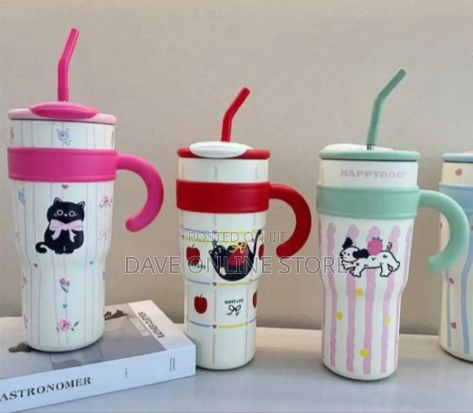 Insulated Tumbler With Handle and Straw