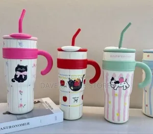 Insulated Tumbler With Handle and Straw