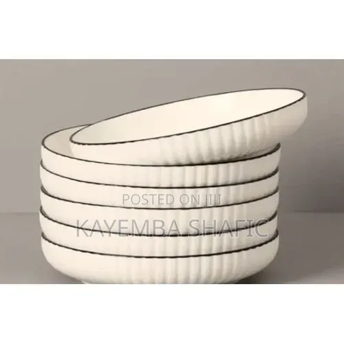 Sundabest 6pcs Of White Large Stylish Salad Plates -8 Inch