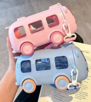 Toy Bus Water Bottle / Sippy Cup With Wheels