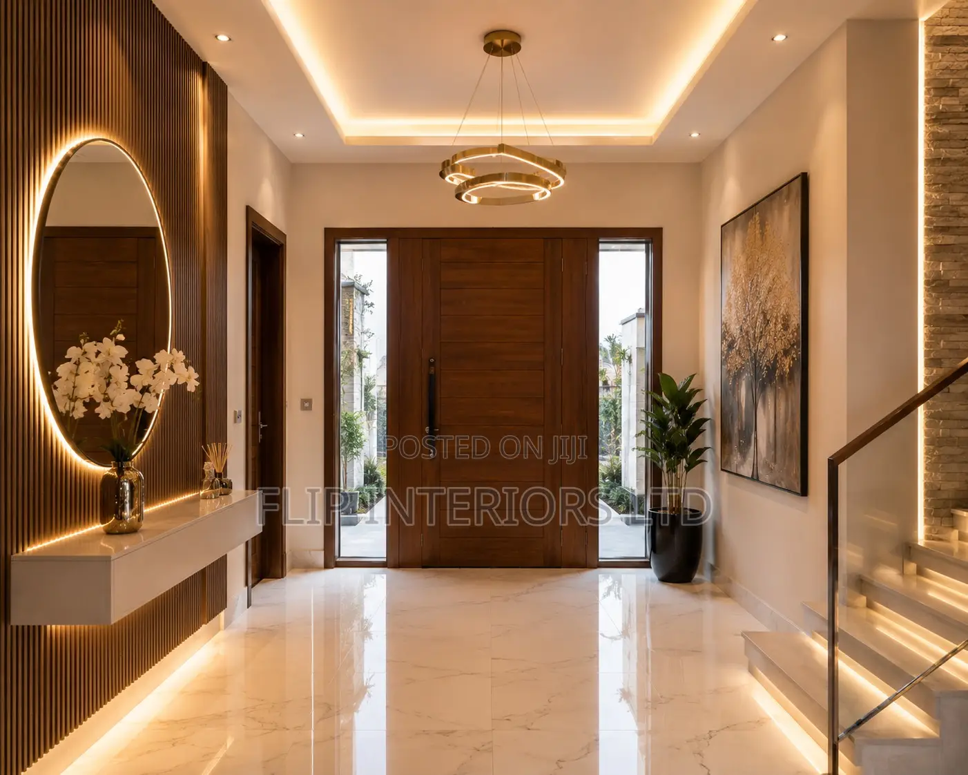 Luxury Entrance Lighting Wall Feature Installations