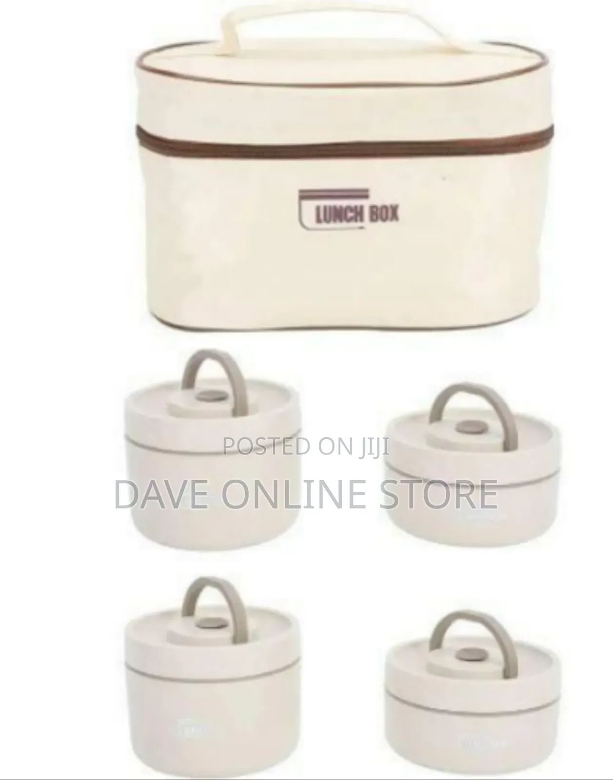 5 Pieces Lunch Box Set. Comes 4 Small Food Flasks and 1 Thermal Bag