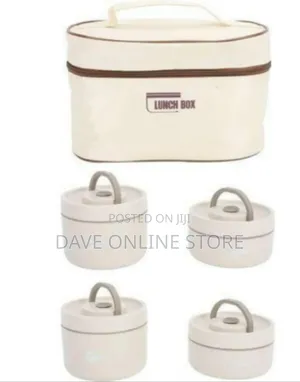 5 Pieces Lunch Box Set. Comes 4 Small Food Flasks and 1 Thermal Bag