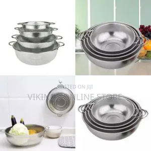 Other 4 Piece Rice, Vegetable Washing Strainer/Sieve/Colander- Silver
