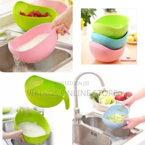 1pc Fruits Vegetable Washing Bowl Food Strainer Rice Colander