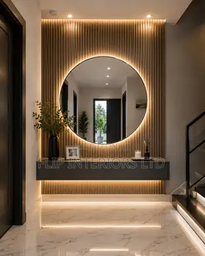 Modern Foyer Mirror Console Styling Services