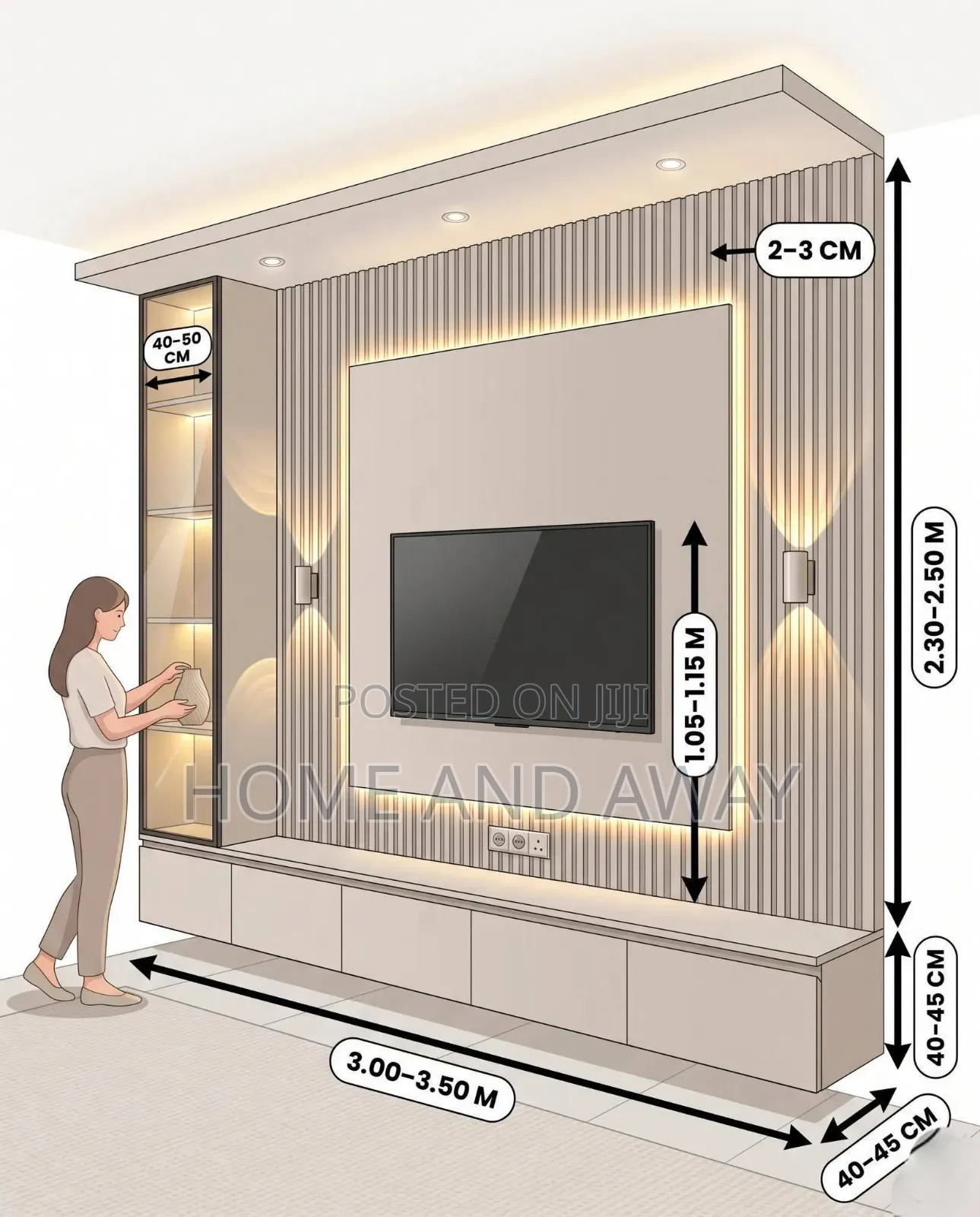 Wall Unit Tv Stands Customization From 350,000/- Per Square Meter