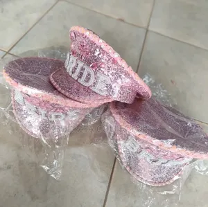Uk Pink Sequin Bride Captain Hat.